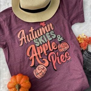 NEW Boutique Fall Autumn Skies Apple Pies Tee